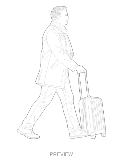 Preview: Pushing a suitcase