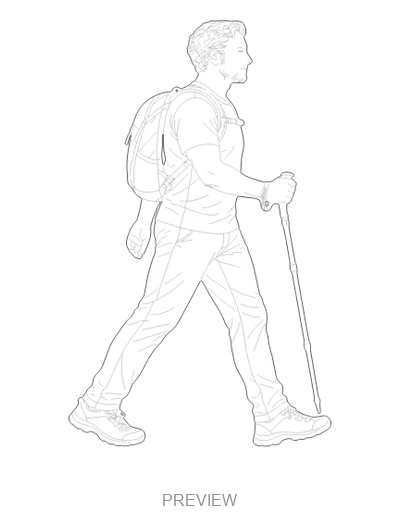 Preview: Walking with a hiking pole