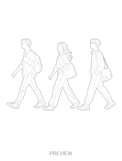 Preview: Three friends walking