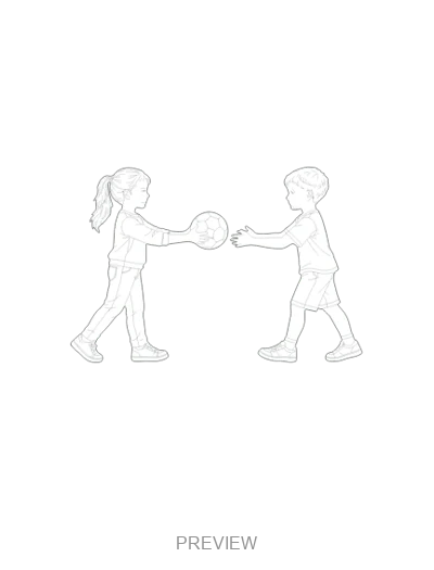 Preview: Two children with a ball