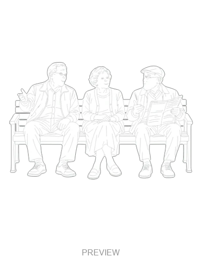 Preview: Three older adults on a bench