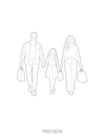 Preview: Family carrying bags