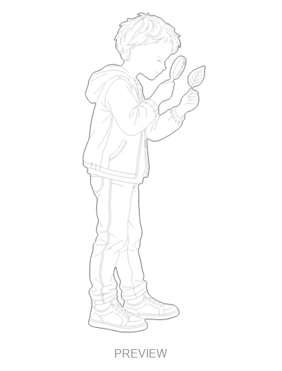 Preview: Boy with a magnifying glass