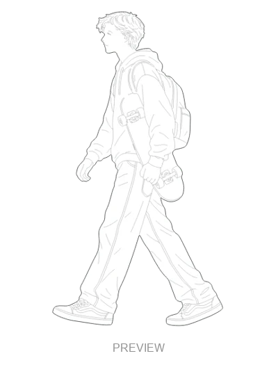 Preview: Carrying a skateboard