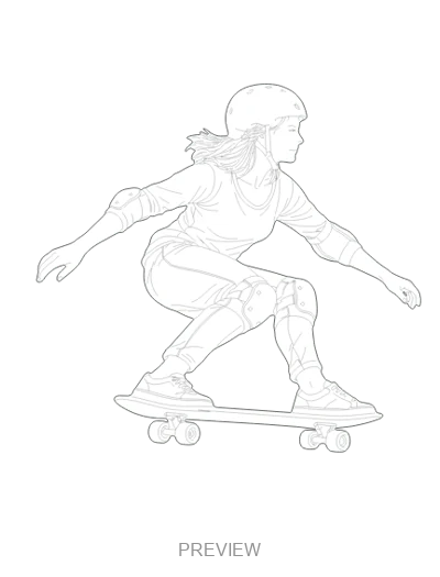 Preview: Gentle skateboard turn