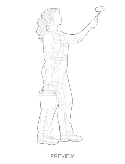 Preview: Painter using a roller