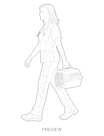 Preview: Veterinarian with a pet carrier