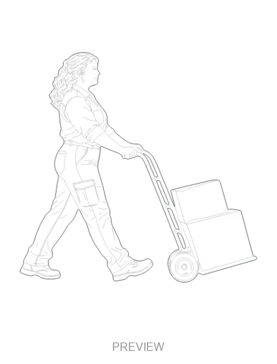 Preview: Delivery worker with a trolley